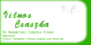 vilmos csaszka business card